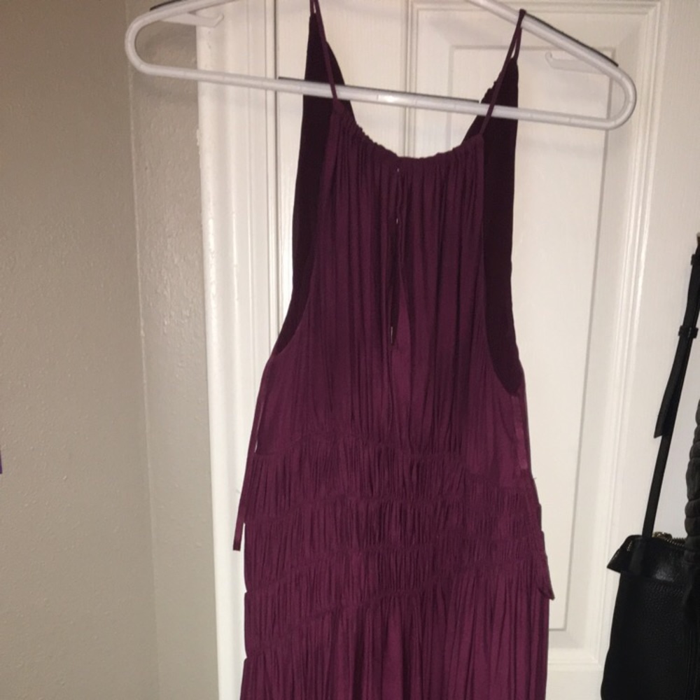 Anthropologie Plum halter neck dress